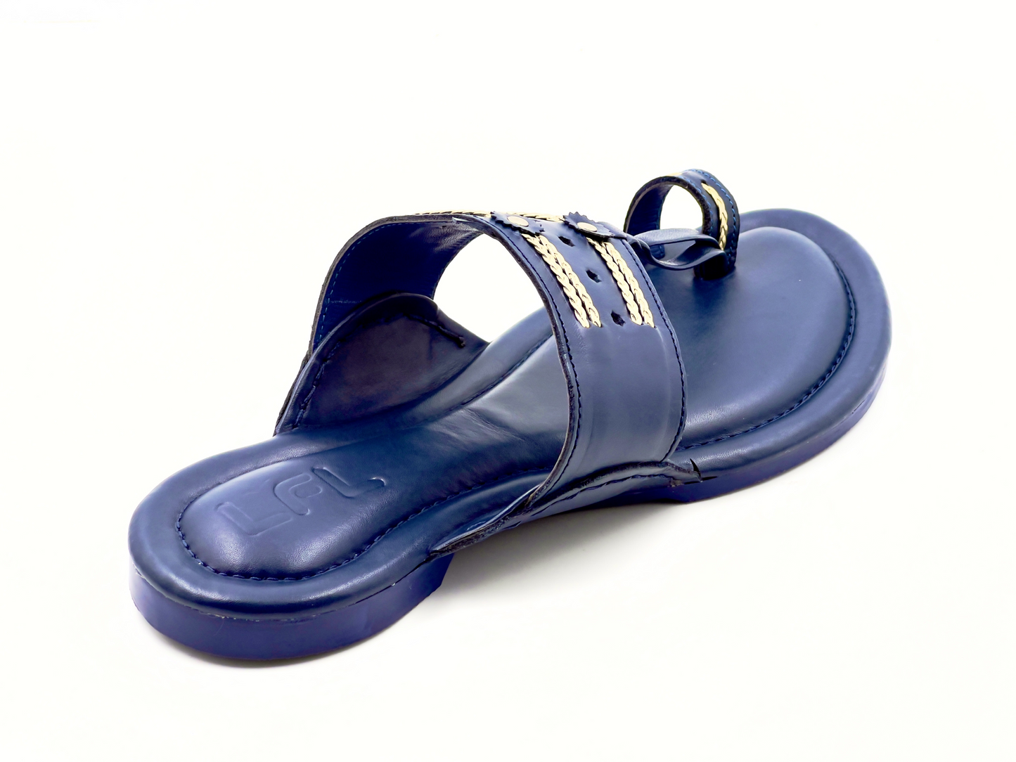 LFL Midnight Blue Leather Kolhapuri Chappal/Slipper LFL-KL-013
