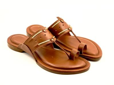 LFL Tan leather Kolhapuri Chappal/ Slippers/LFL-KL-008