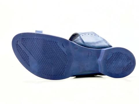 LFL Men's Blue leather Kolhapuri Chappal/ Slippers/LFL-KL-012