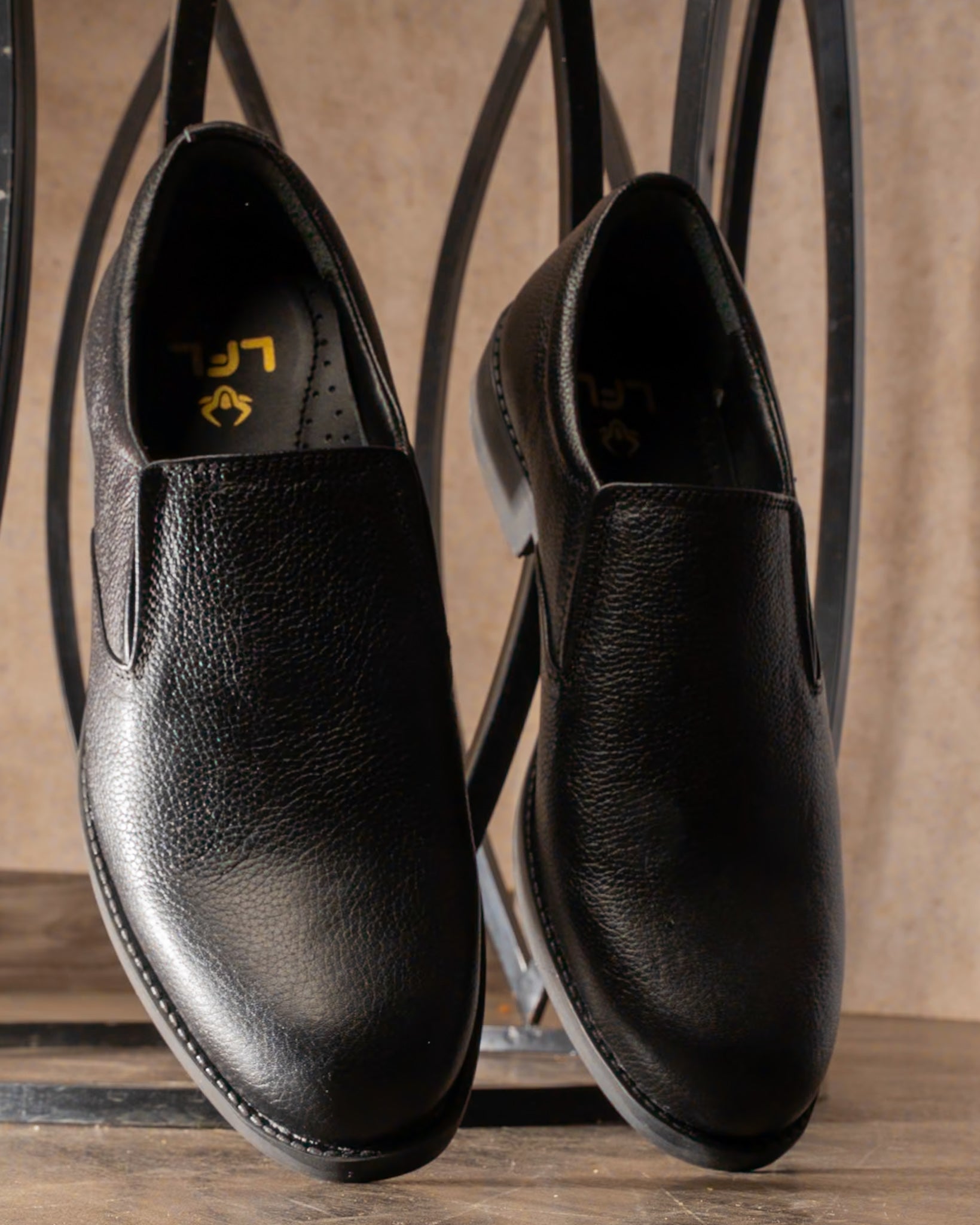 Men’s Black Leather Slip-On Shoes1