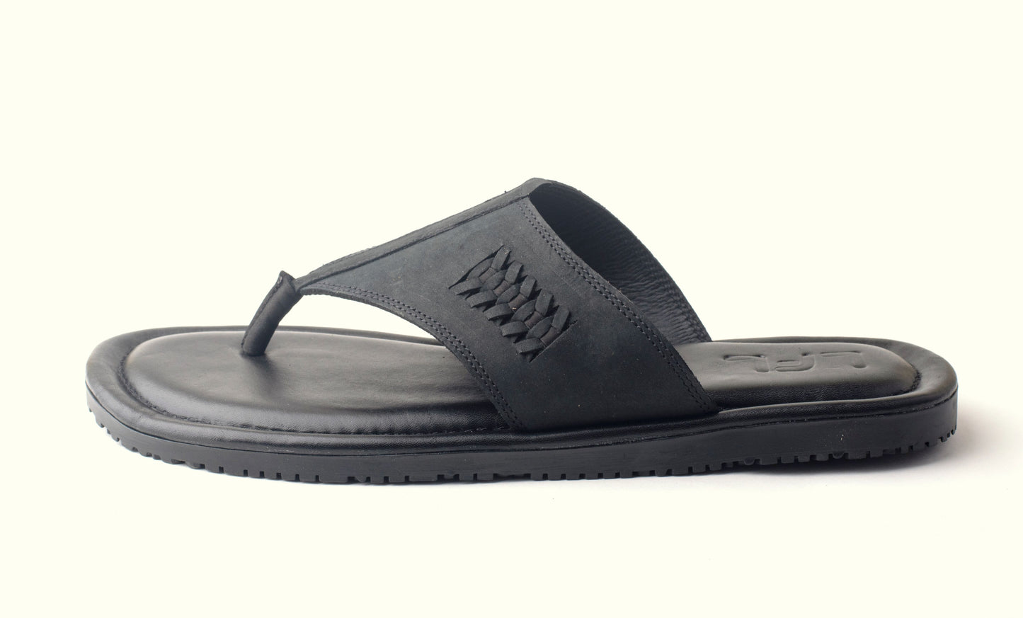 LFL MENS BLACK LEATHER SLIPPER/ FLIPFLOP / LFL-LC-105