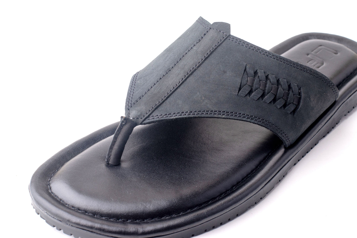 LFL MENS BLACK LEATHER SLIPPER/ FLIPFLOP / LFL-LC-105