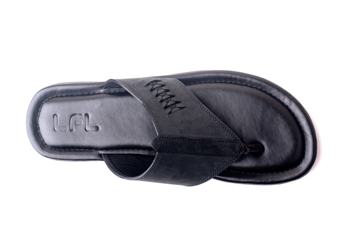 LFL MENS BLACK LEATHER SLIPPER/ FLIPFLOP / LFL-LC-105