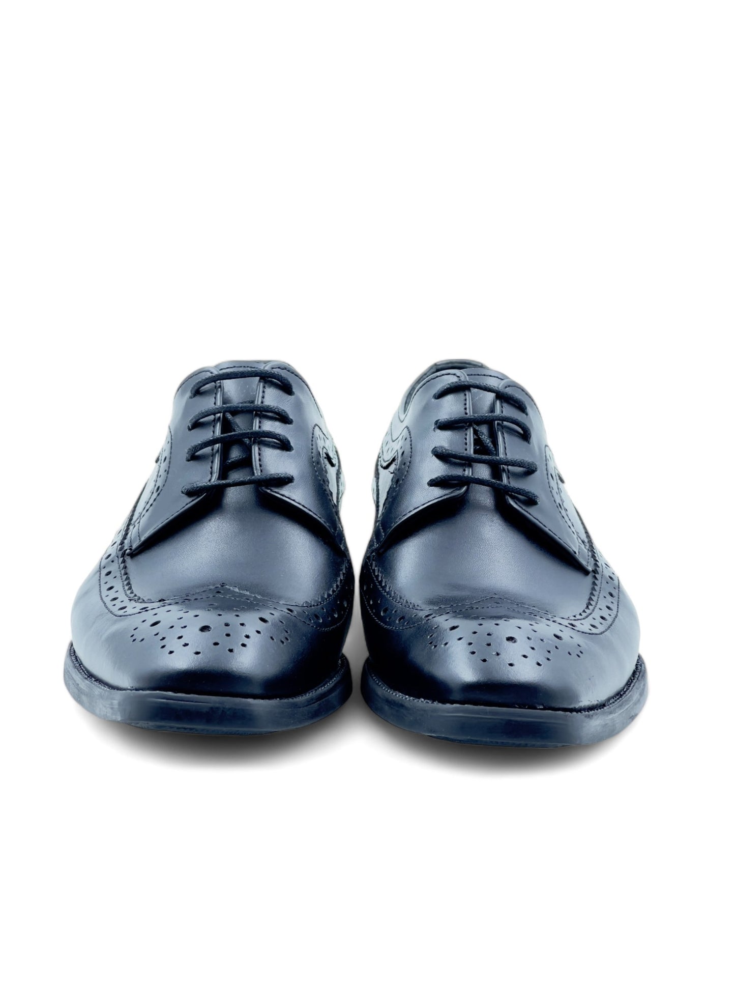Men’s Black Leather Lace-Up Brogue Derby Shoes