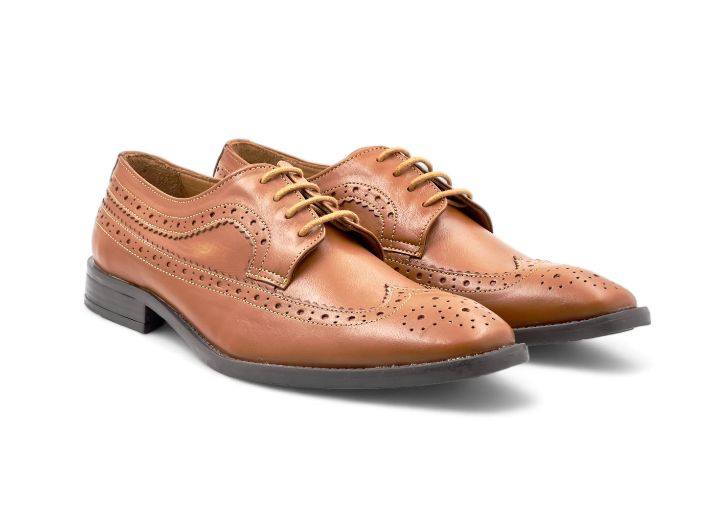 Men’s Black Leather Lace-Up Derby Shoes
