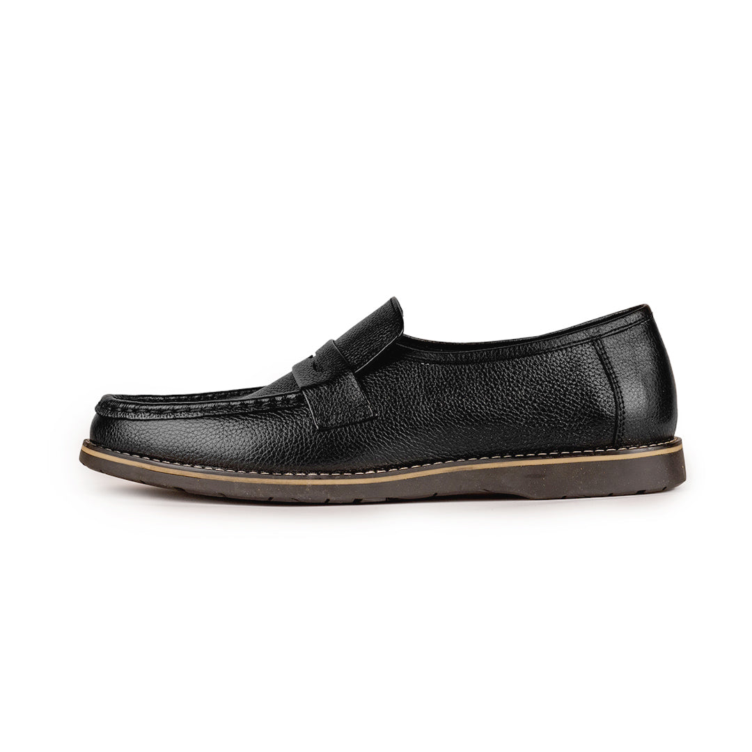 Men’s Black/Brown Leather Slip-On Shoes