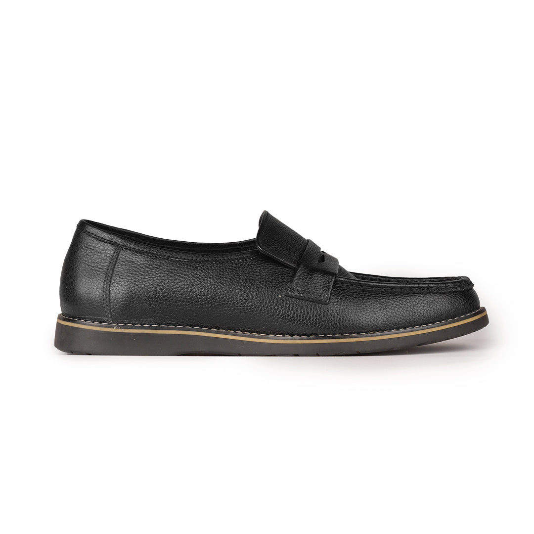 Men’s Black/Brown Leather Slip-On Shoes