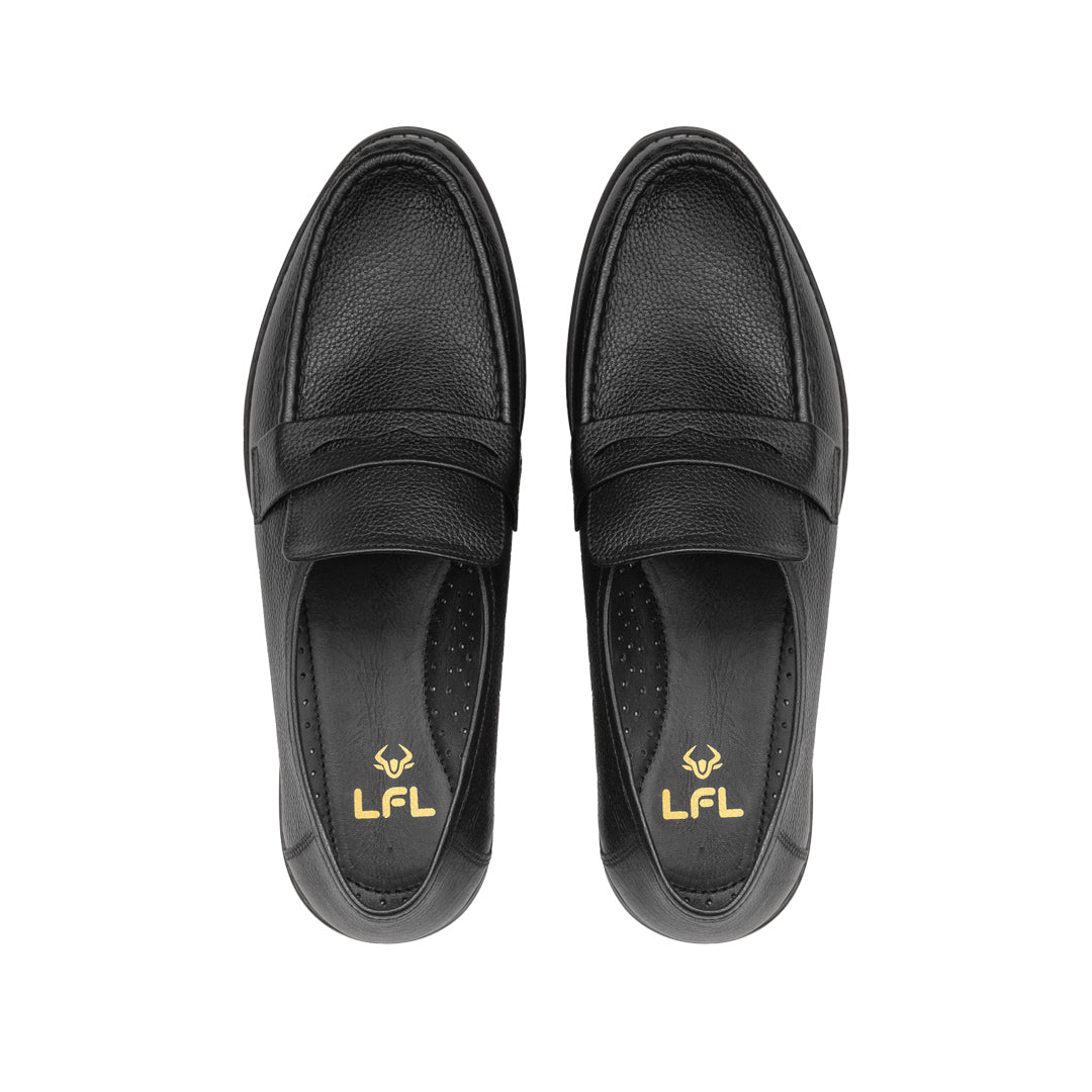 Men’s Black/Brown Leather Slip-On Shoes