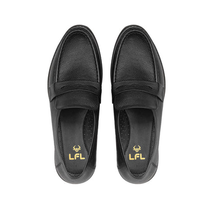 Men’s Black/Brown Leather Slip-On Shoes