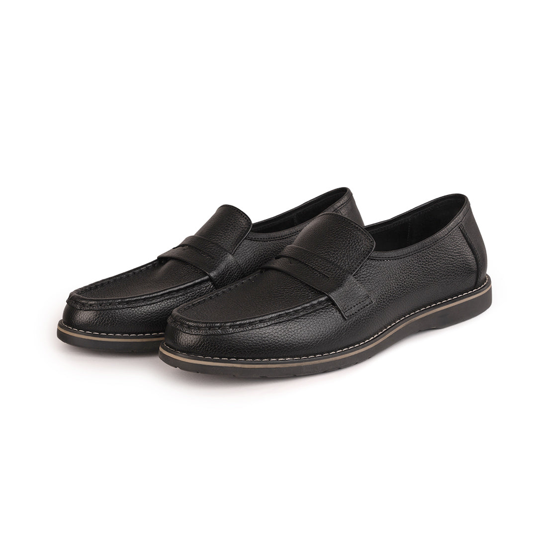 Men’s Black/Brown Leather Slip-On Shoes