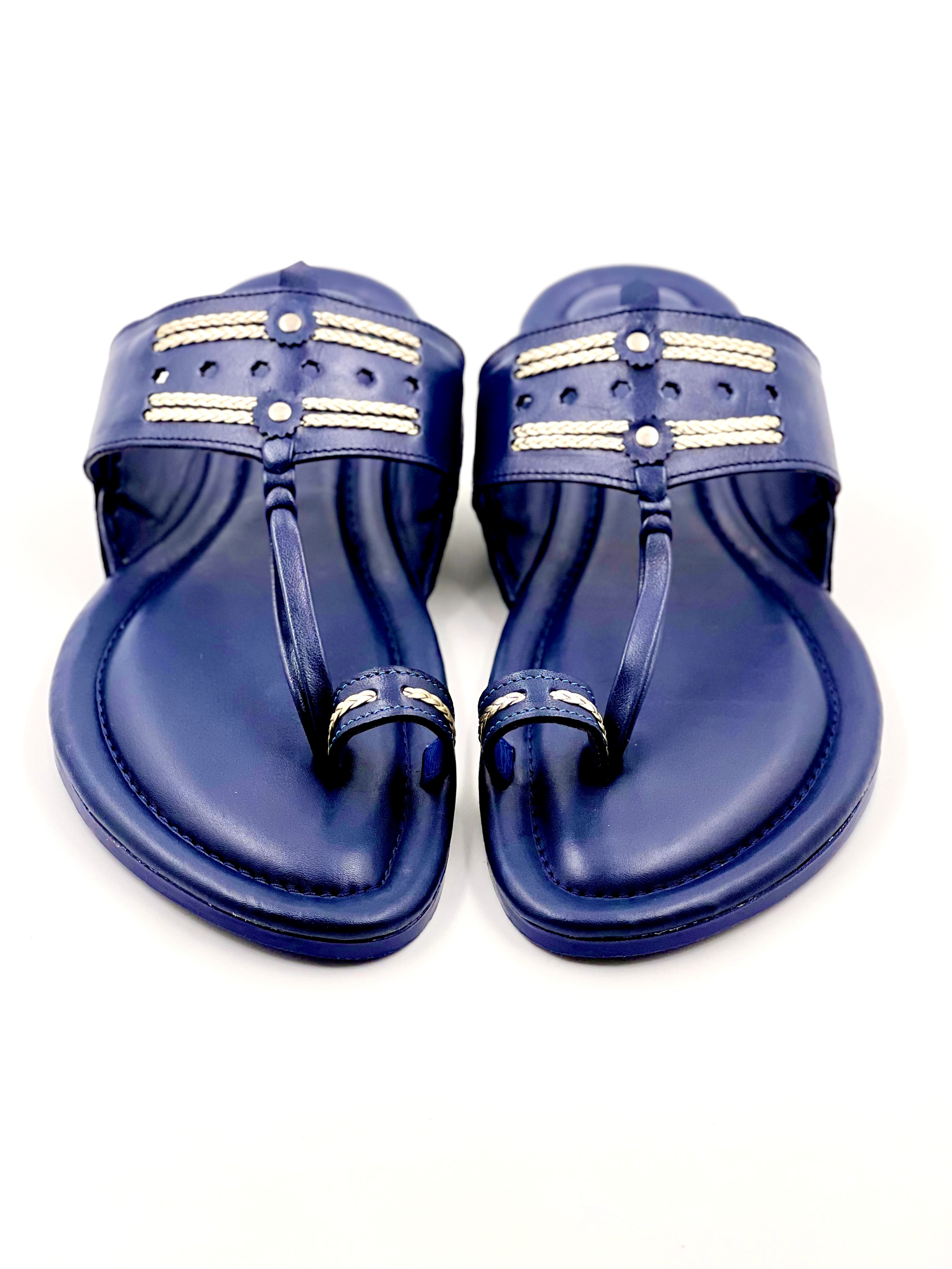 Blue Leather Festival Slide – Teysha