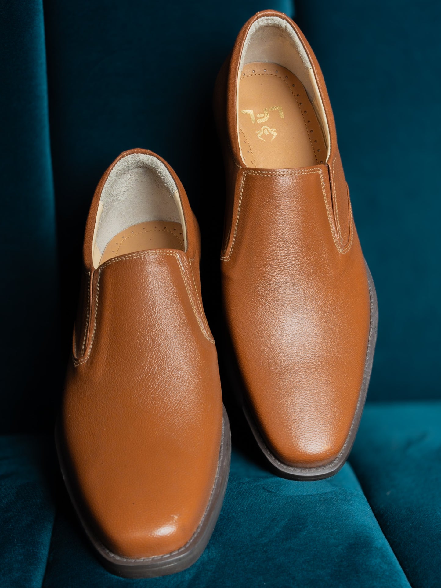 Men’s Tan Leather Slip-On Shoes