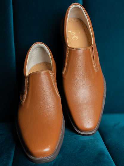 Men’s Tan Leather Slip-On Shoes