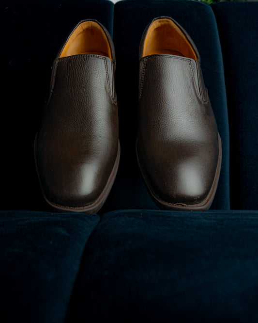 Men’s Brown Leather Slip-On Shoes