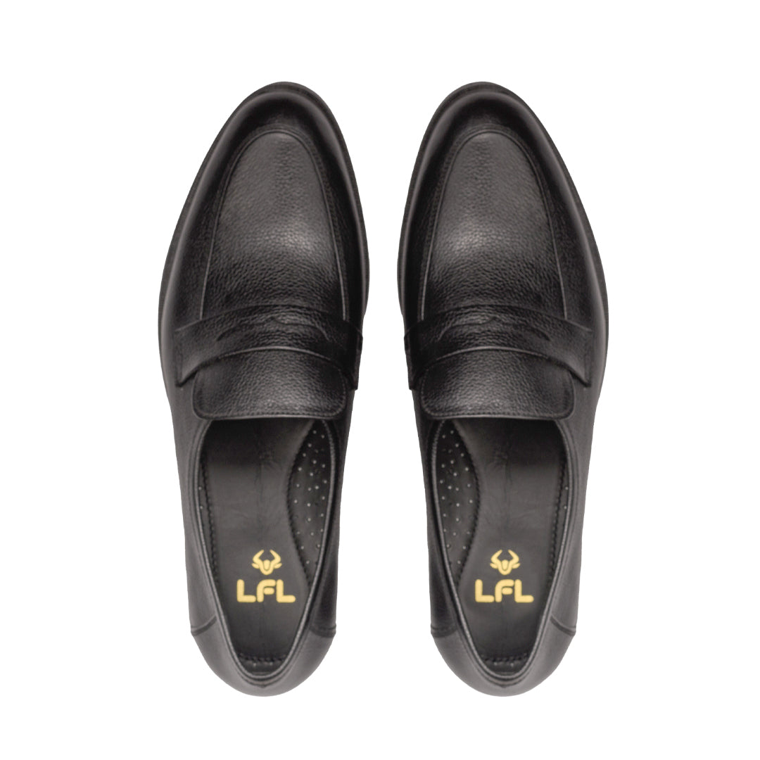 Men’s Black Leather Slip-On Shoes