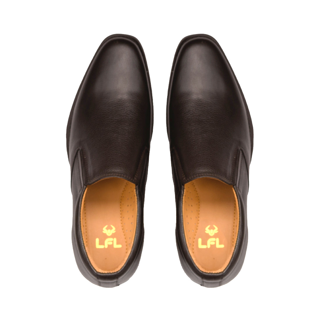 Men’s Brown Leather Slip-On Shoes