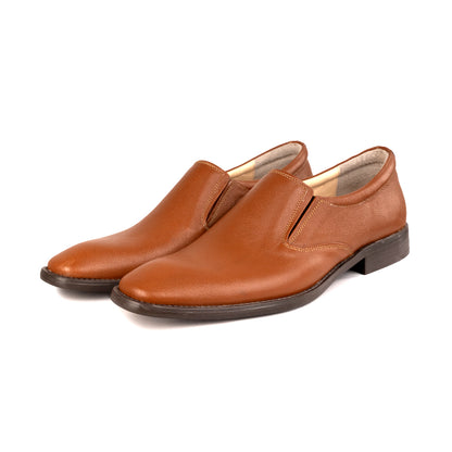 Men’s Tan Leather Slip-On Shoes