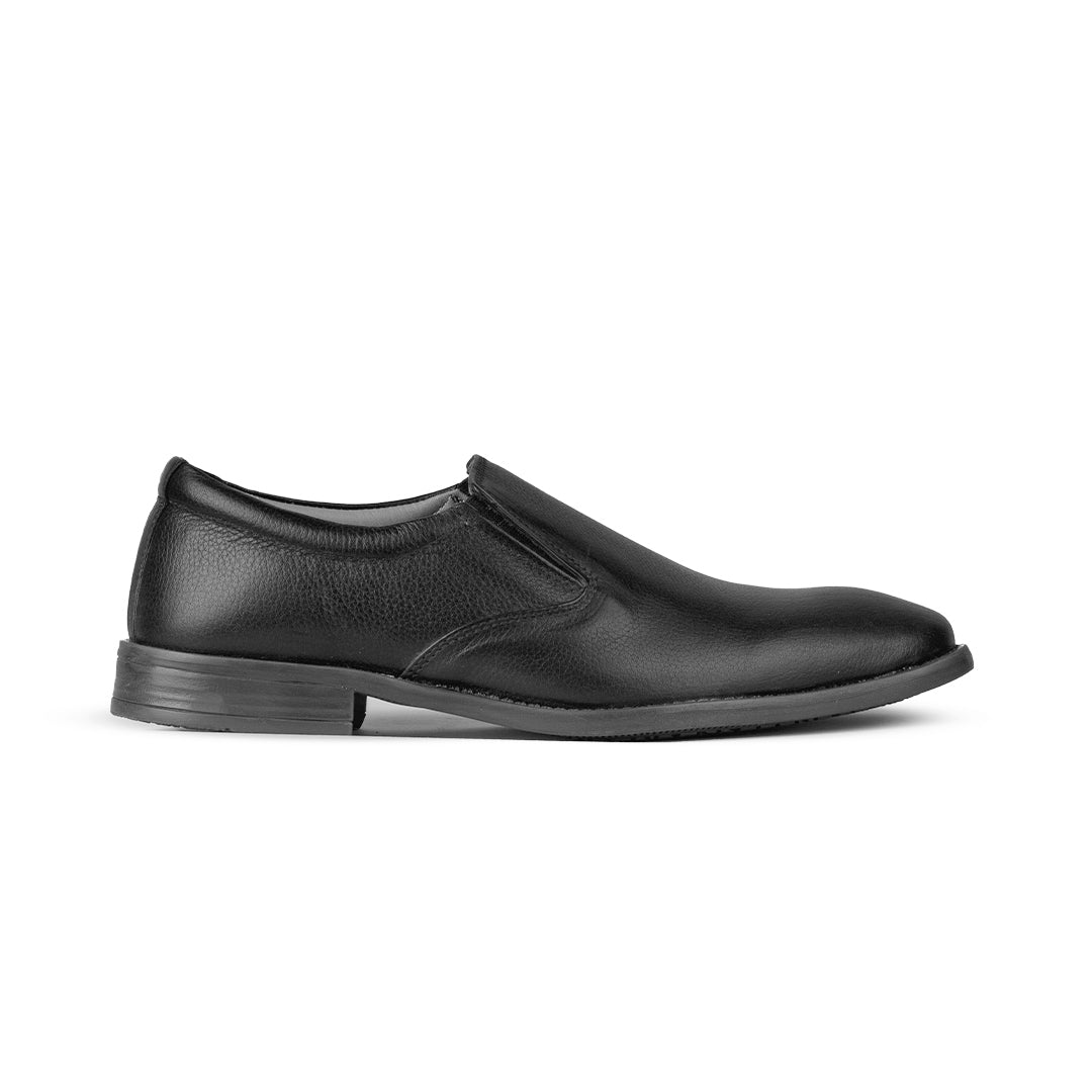 Men’s Black Leather Slip-On Shoes