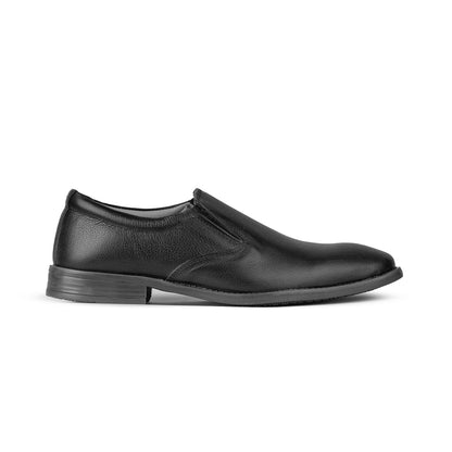 Men’s Black Leather Slip-On Shoes