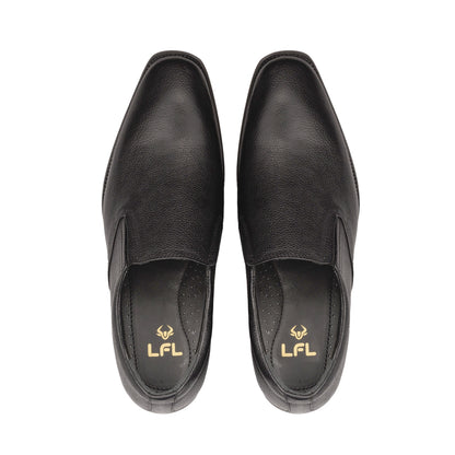 Men’s Black Leather Slip-On Shoes