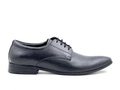 Men’s Black Leather Lace-Up Derby Shoes