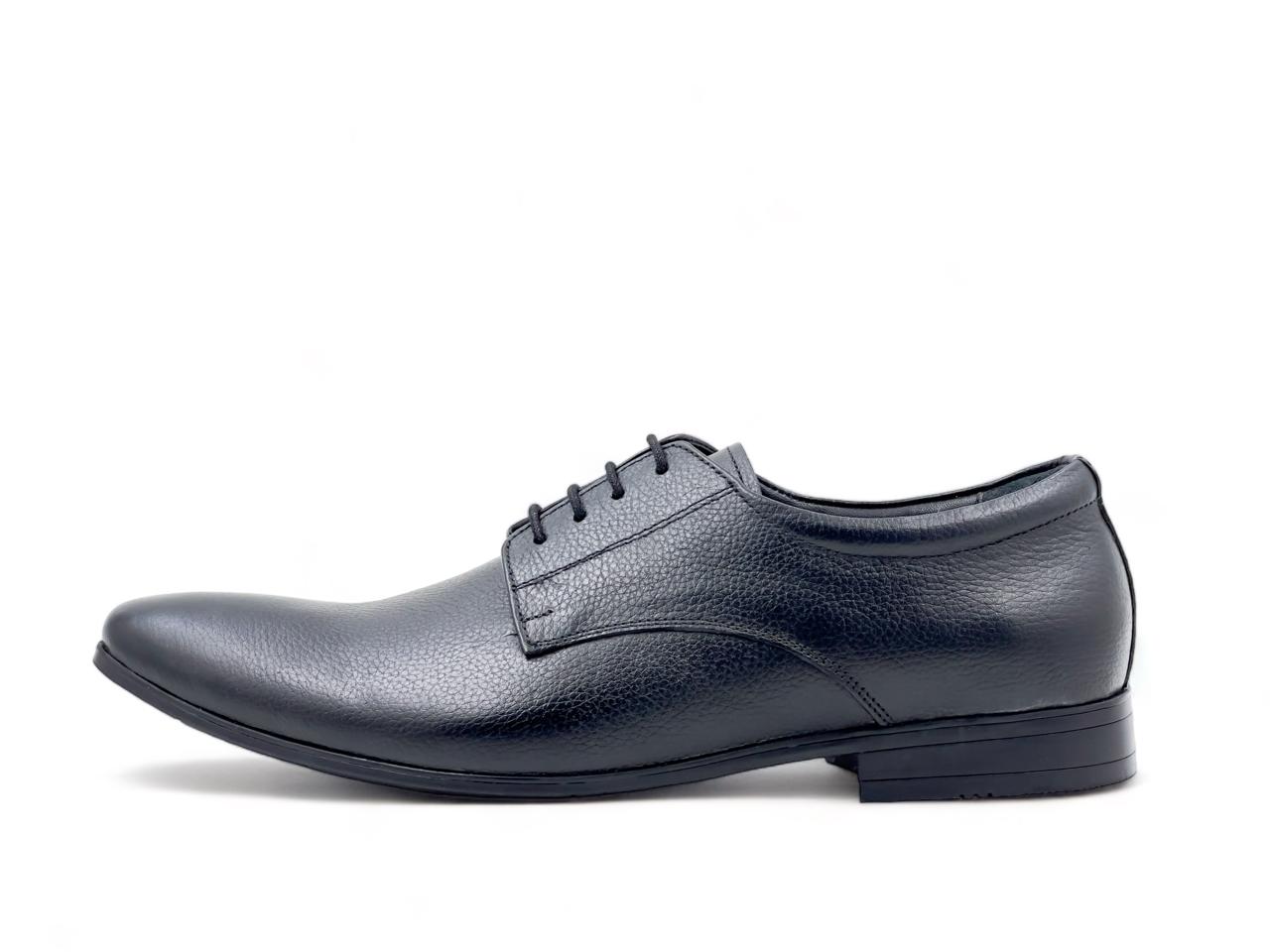 Men’s Black Leather Lace-Up Derby Shoes