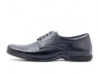 Men’s Black Leather Lace-Up Derby Shoes