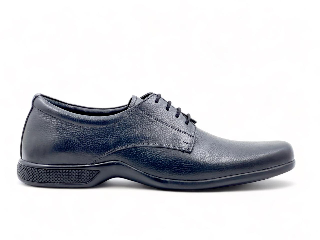 Men’s Black Leather Lace-Up Derby Shoes