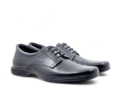 Men’s Black Leather Lace-Up Derby Shoes