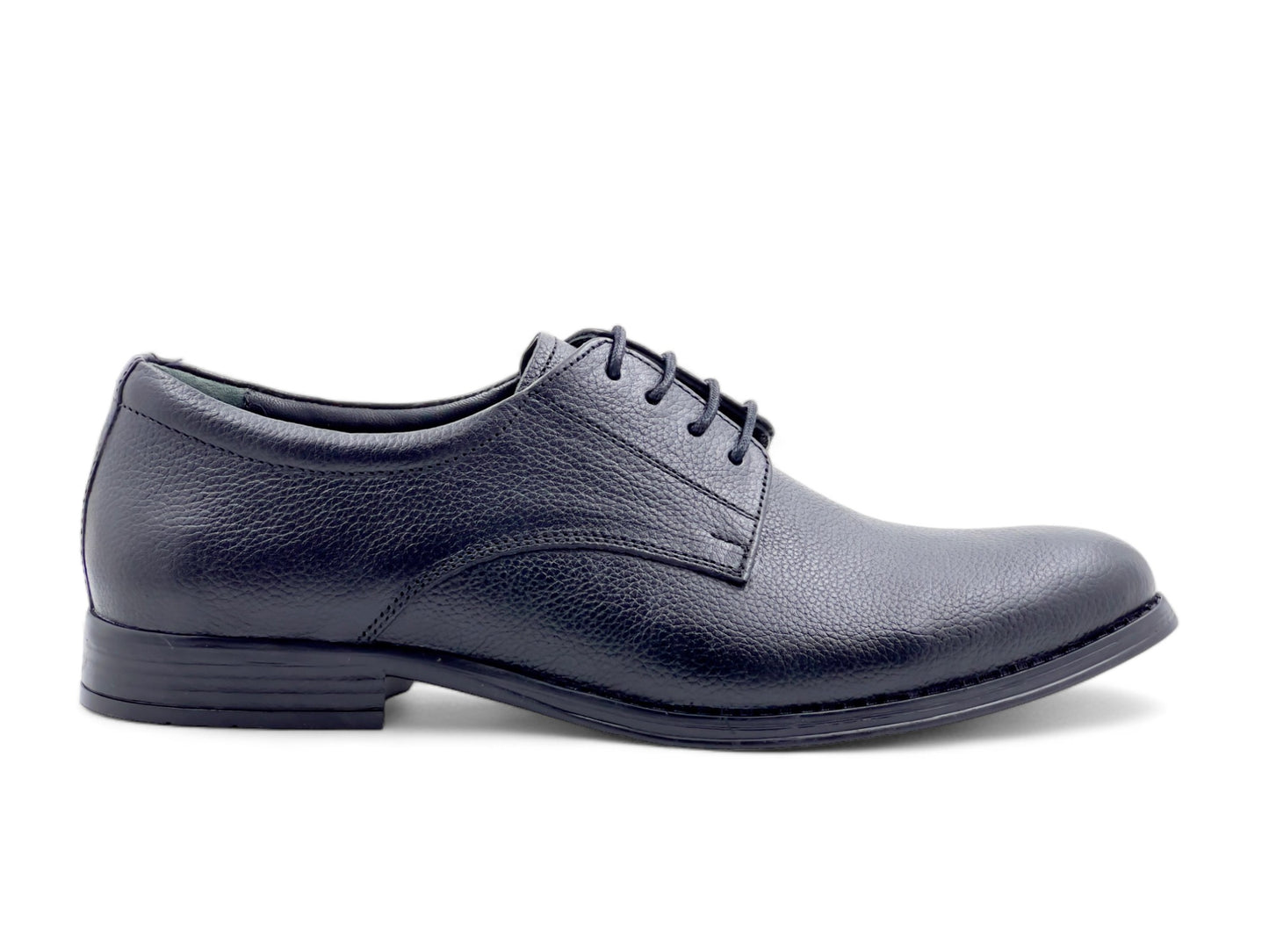 Men’s Black Leather Lace-Up Derby Shoes