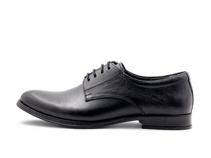 Men’s Black Leather Lace-Up Derby Shoes