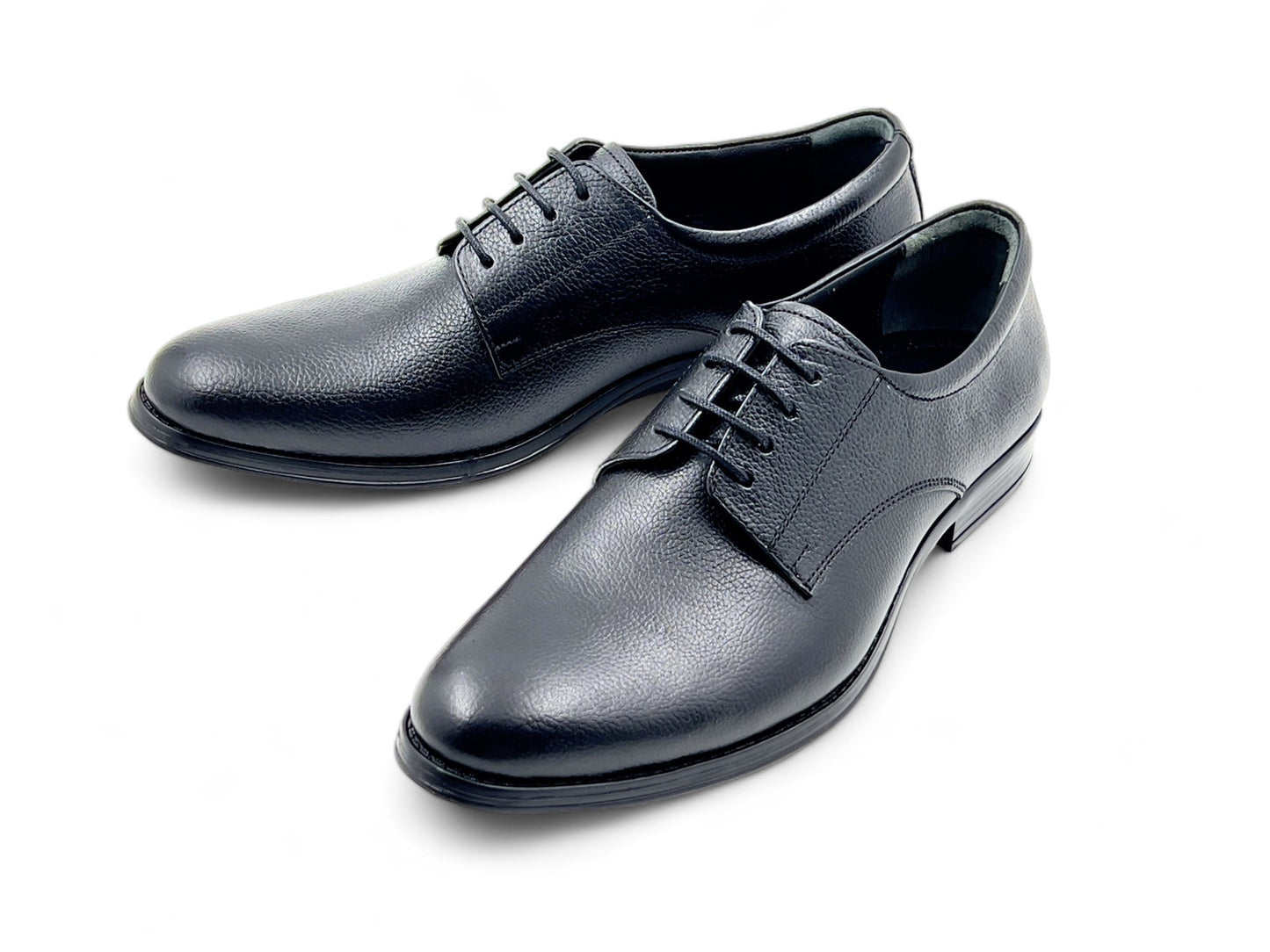 Men’s Black Leather Lace-Up Derby Shoes