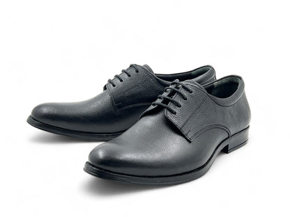 Men’s Black Leather Lace-Up Derby Shoes