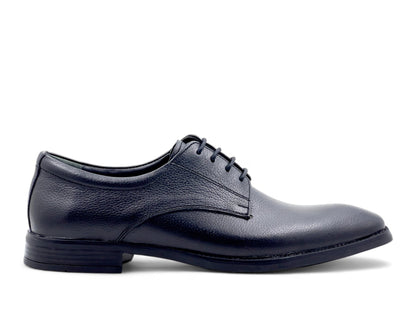 Men’s Black Leather Lace-Up Derby Shoes