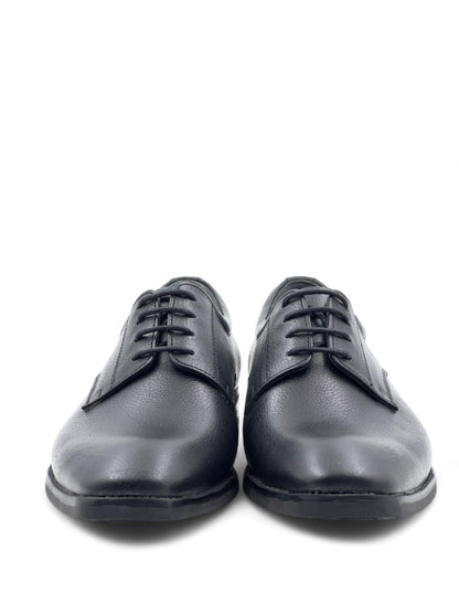 Men’s Black Leather Lace-Up Derby Shoes