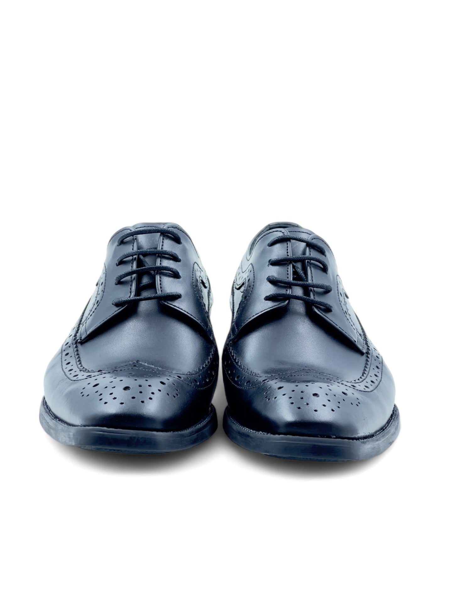 Men’s Black Leather Lace-Up Brogue Derby  Shoes