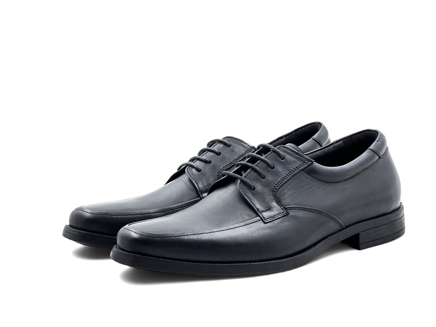 Men’s Black Leather Lace-Up Derby Shoes