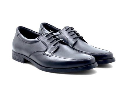 Men’s Black Leather Lace-Up Derby Shoes