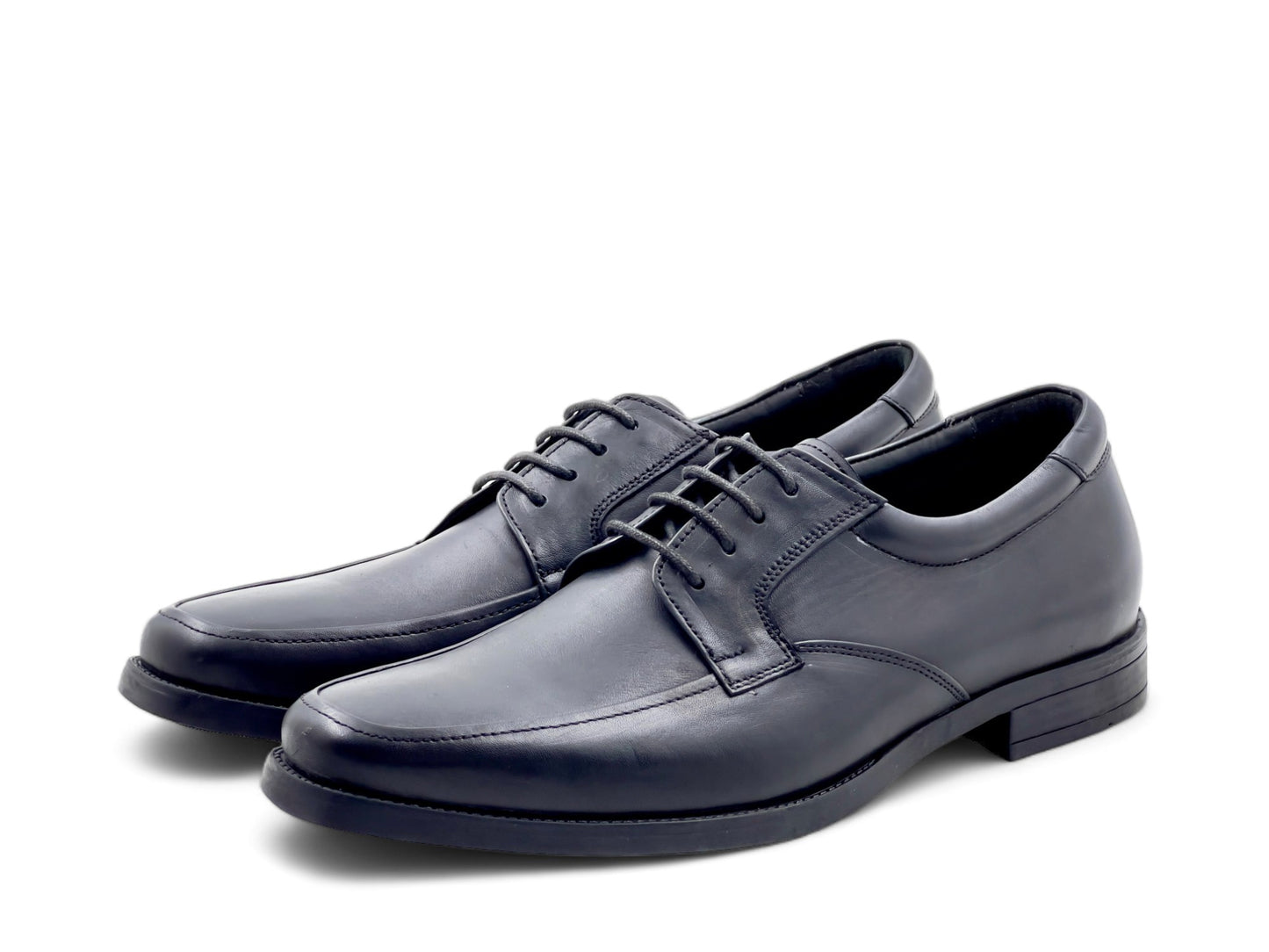 Men’s Black Leather Lace-Up Derby Shoes