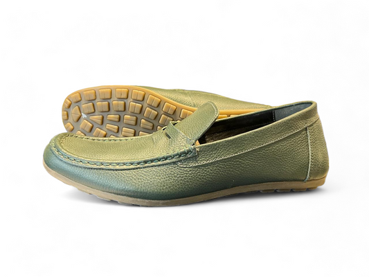 Men's Military Green Leather Loafer shoes