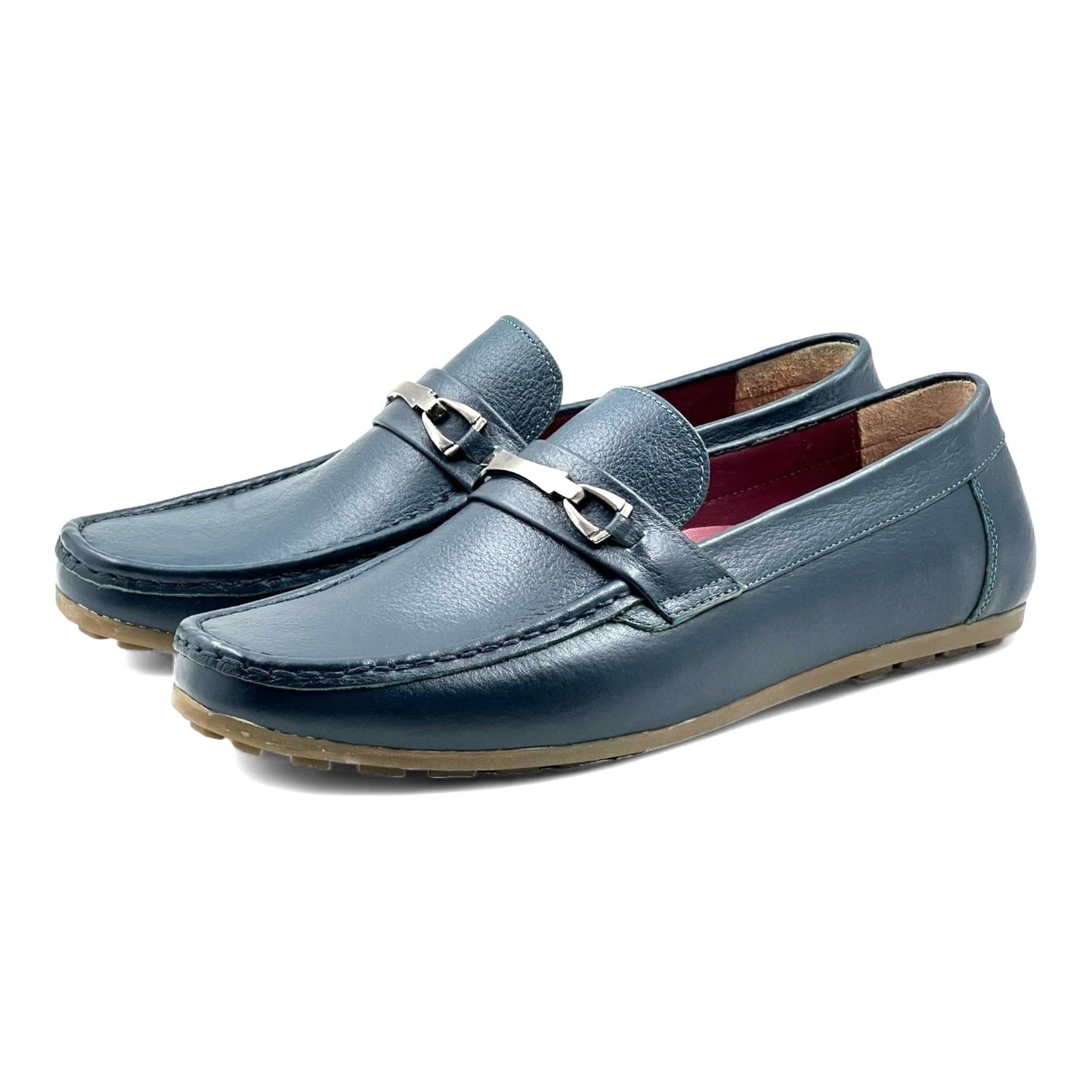 Men's Blue Leather Loafer shoes