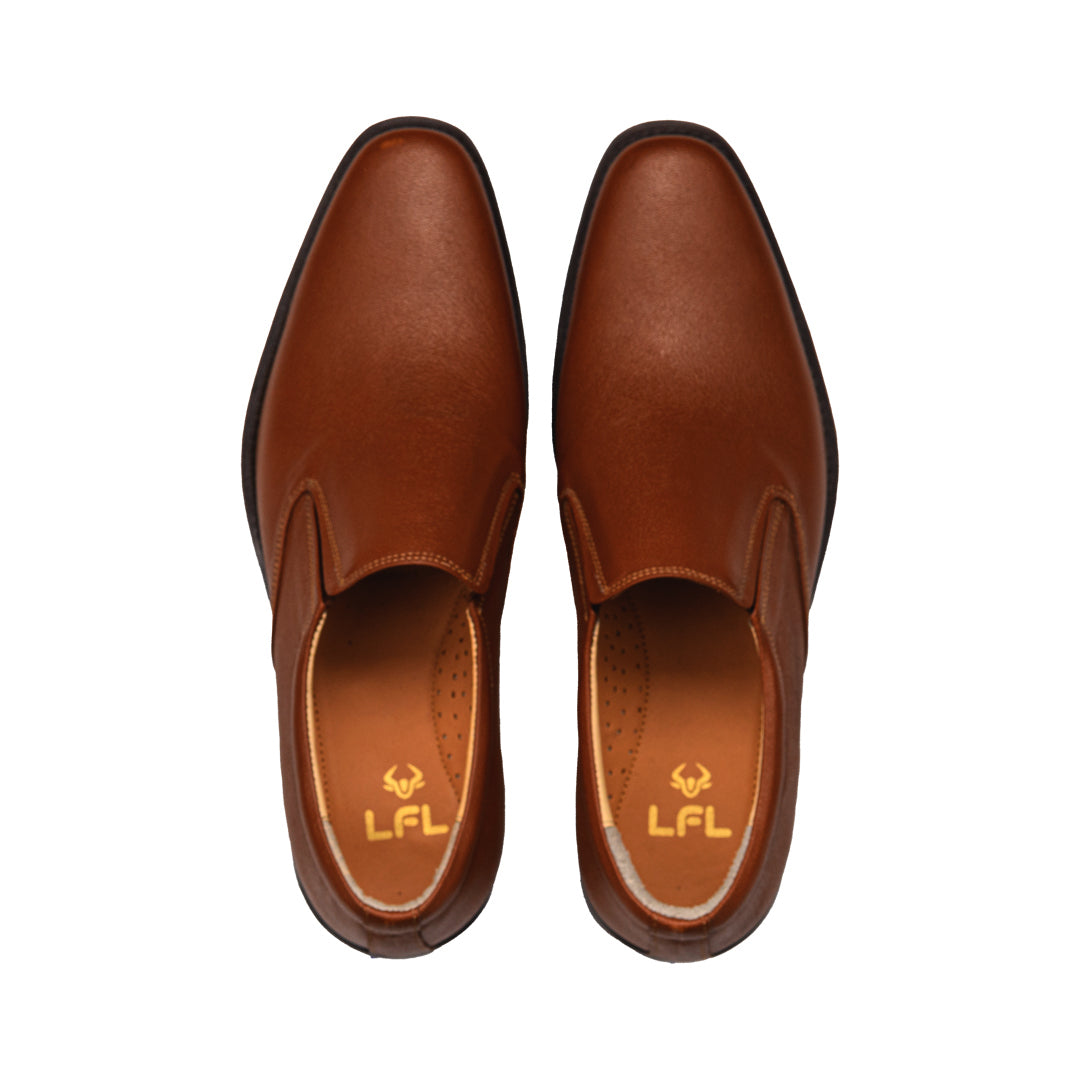 Men’s Tan Leather Slip-On Shoes