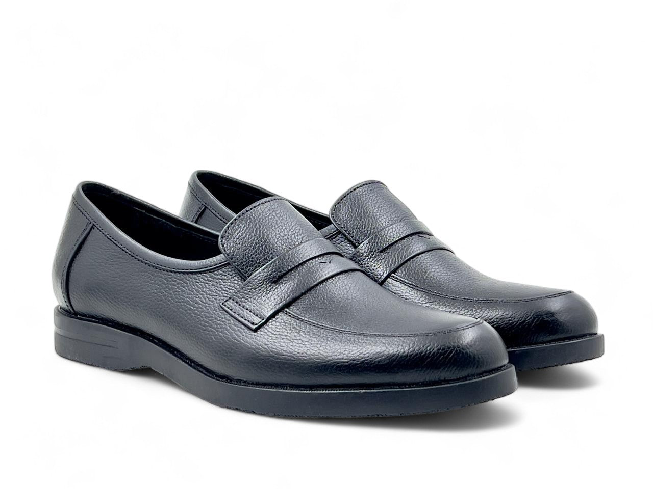 Men’s Black Leather Slip-On Shoes