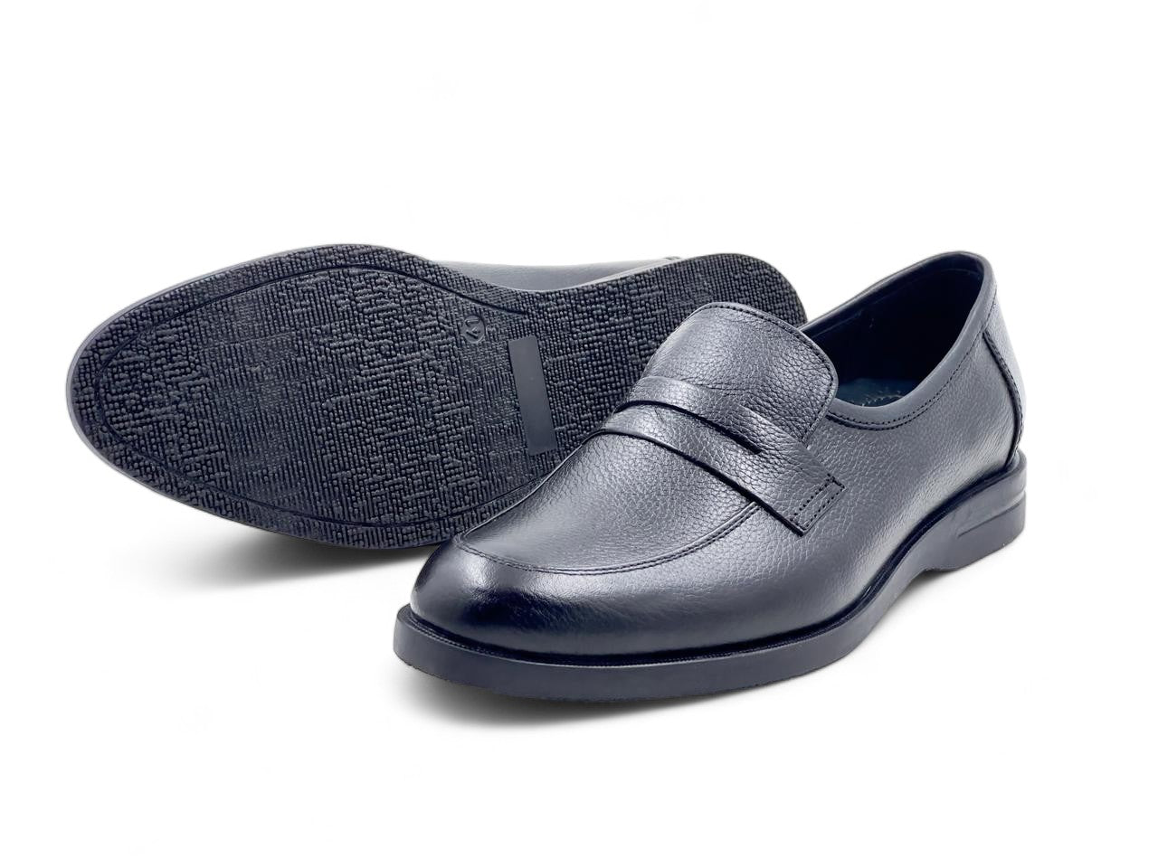 Men’s Black Leather Slip-On Shoes