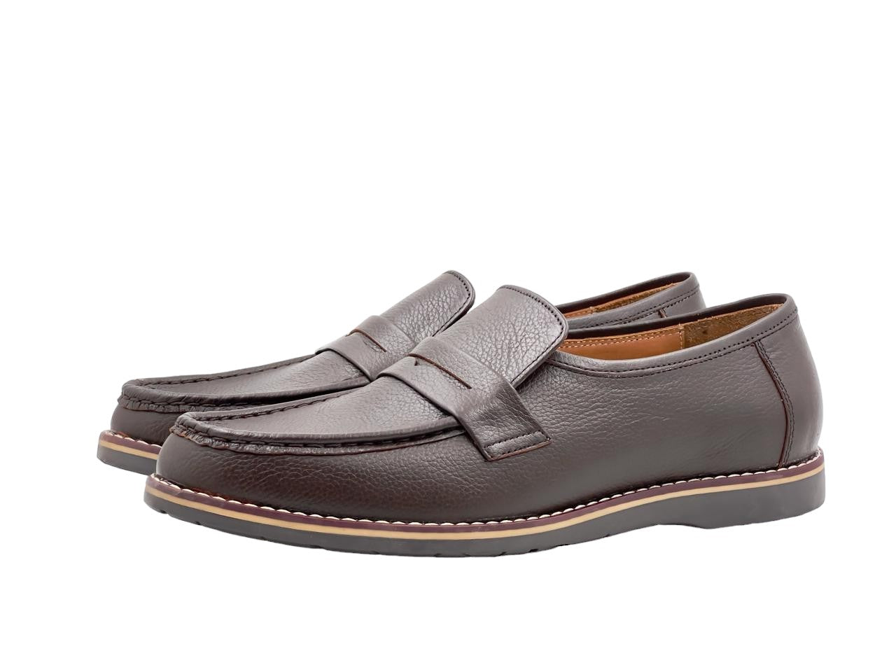 Men’s Black/Brown Leather Slip-On Shoes