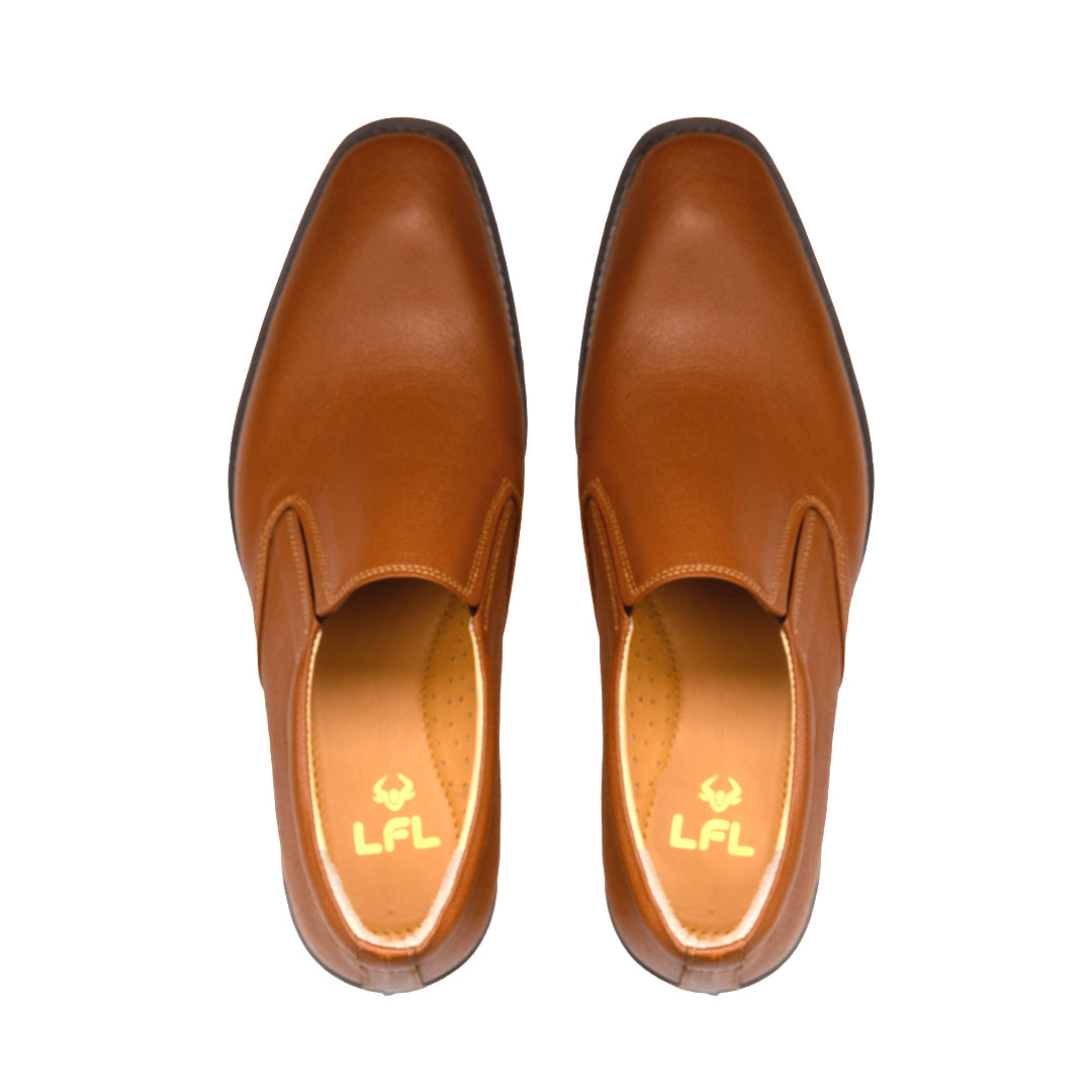 Men’s Tan Leather Slip-On Shoes