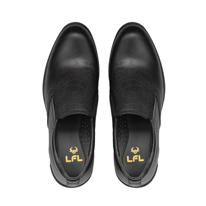 Men’s Black Leather Slip-On Shoes