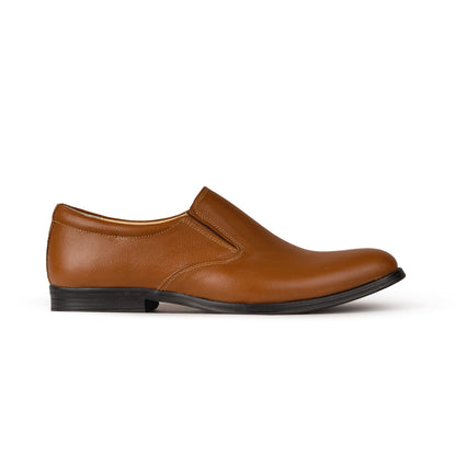 Men’s Tan Shrunken Leather Slip-On Shoe