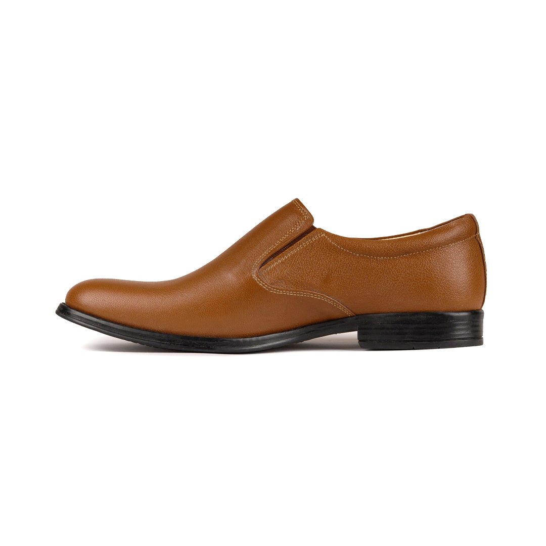 Men’s Tan Shrunken Leather Slip-On Shoe