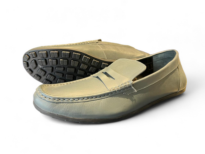 Men's Grey Leather Loafer shoes